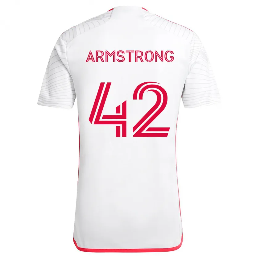 Danxen Kid Ezra Armstrong #42 White Red Away Jersey 2024/25 T-Shirt