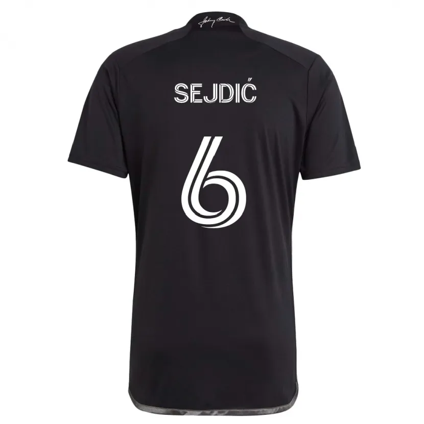 Danxen Kid Amar Sejdić #6 Black Away Jersey 2024/25 T-Shirt