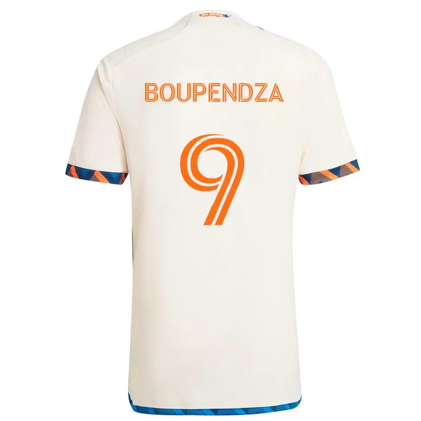 Danxen Kid Aaron Boupendza #9 White Orange Away Jersey 2024/25 T-Shirt