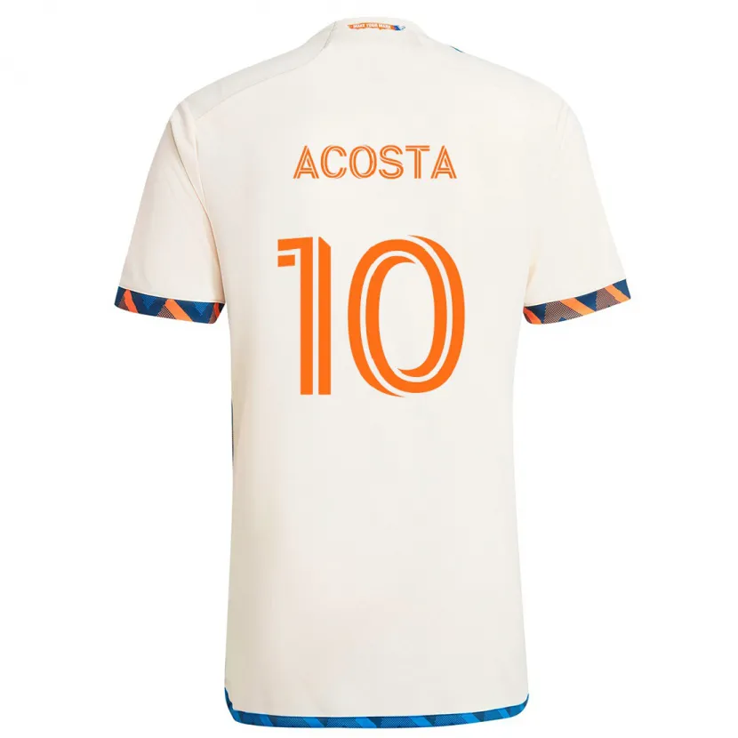 Danxen Kid Luciano Acosta #10 White Orange Away Jersey 2024/25 T-Shirt