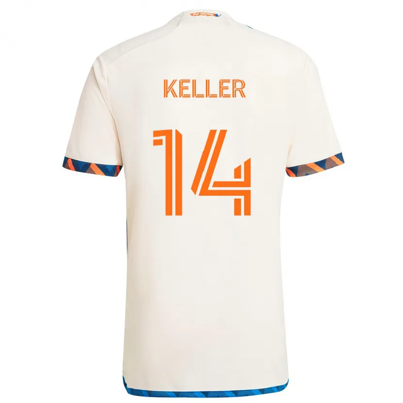 Danxen Kid Kipp Keller #14 White Orange Away Jersey 2024/25 T-Shirt