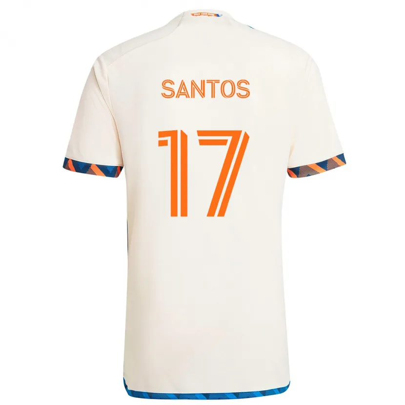 Danxen Kid Sergio Santos #17 White Orange Away Jersey 2024/25 T-Shirt