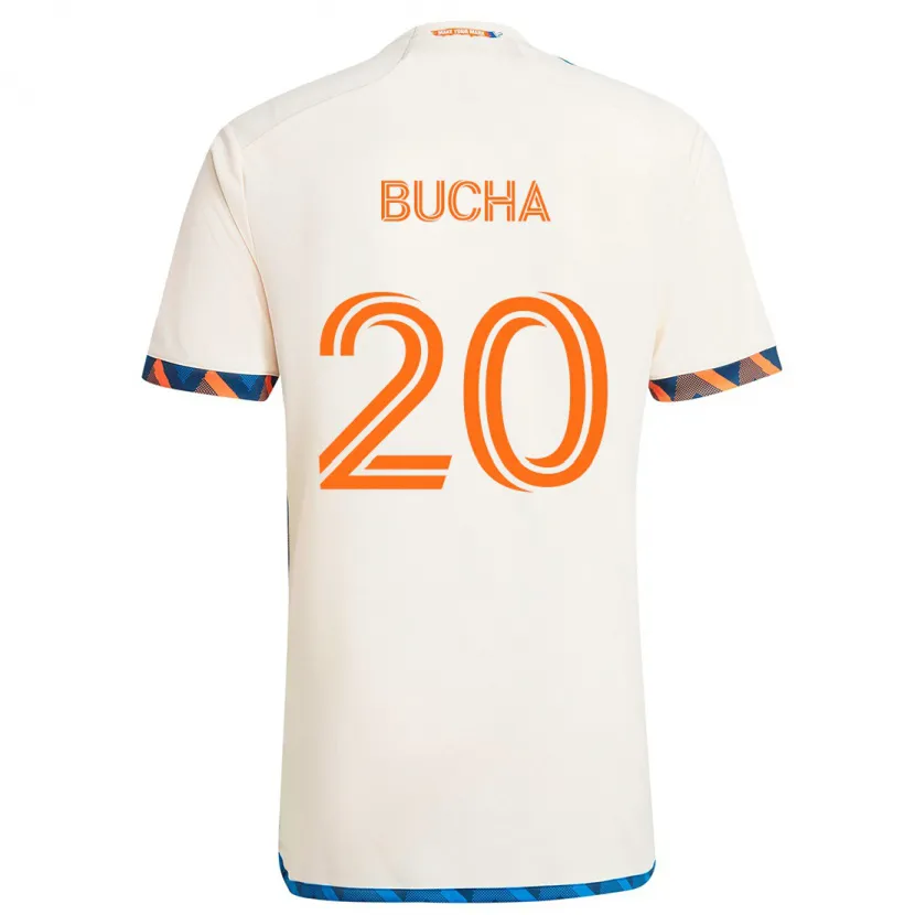 Danxen Kid Pavel Bucha #20 White Orange Away Jersey 2024/25 T-Shirt