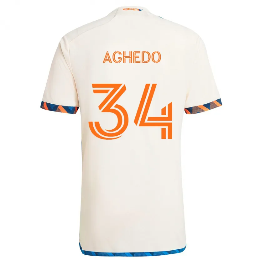 Danxen Kid London Aghedo #34 White Orange Away Jersey 2024/25 T-Shirt