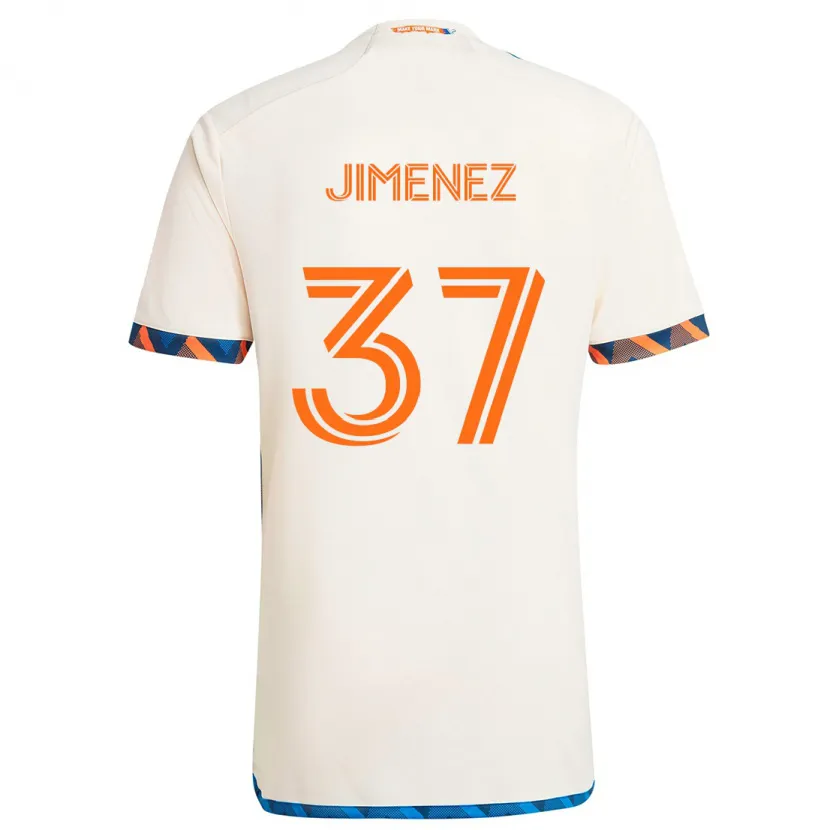 Danxen Kid Stiven Jimenez #37 White Orange Away Jersey 2024/25 T-Shirt