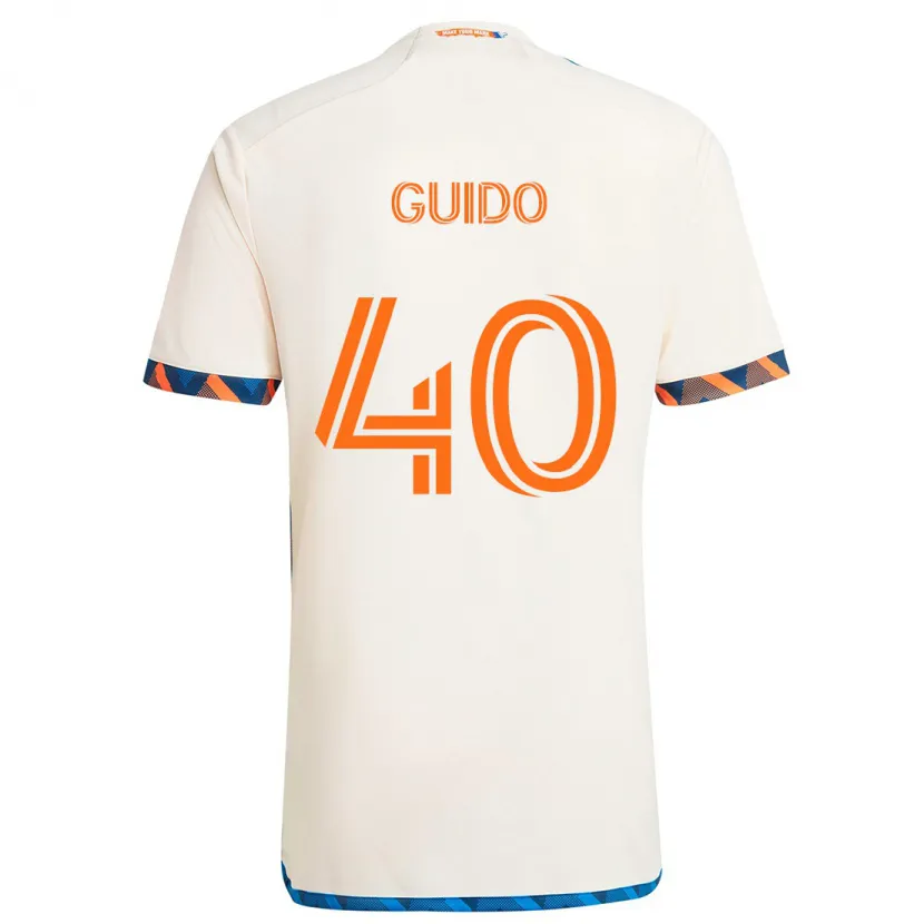 Danxen Kid Alejandro Guido #40 White Orange Away Jersey 2024/25 T-Shirt