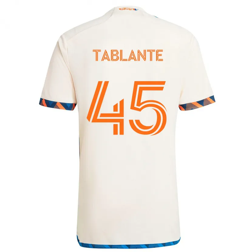 Danxen Kid Moises Tablante #45 White Orange Away Jersey 2024/25 T-Shirt