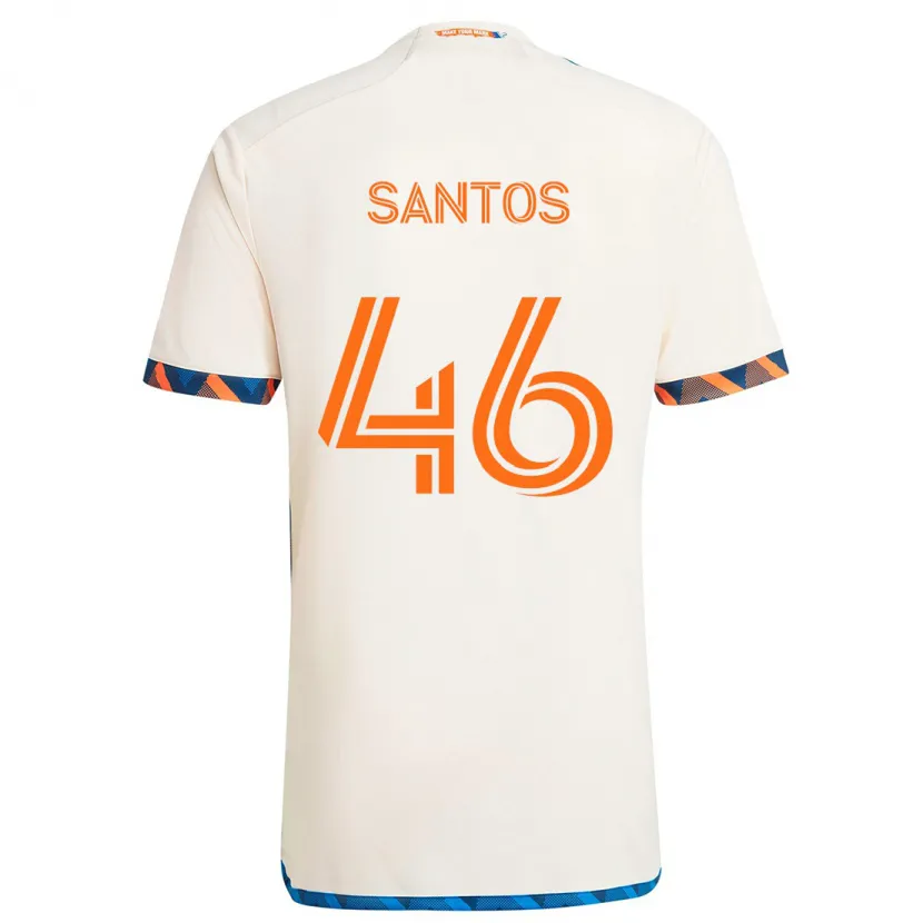 Danxen Kid Guilherme Santos #46 White Orange Away Jersey 2024/25 T-Shirt