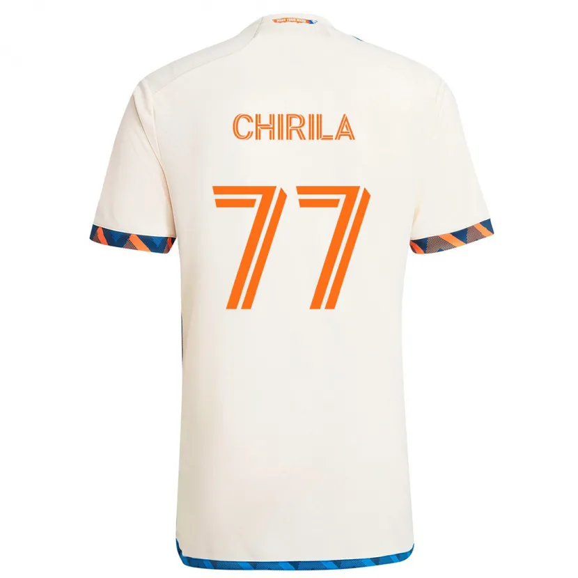 Danxen Kid Stefan Chirila #77 White Orange Away Jersey 2024/25 T-Shirt