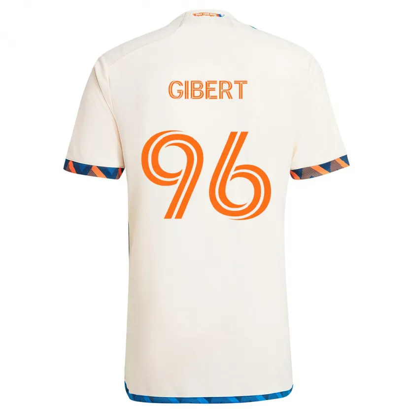 Danxen Kid Gaël Gibert #96 White Orange Away Jersey 2024/25 T-Shirt