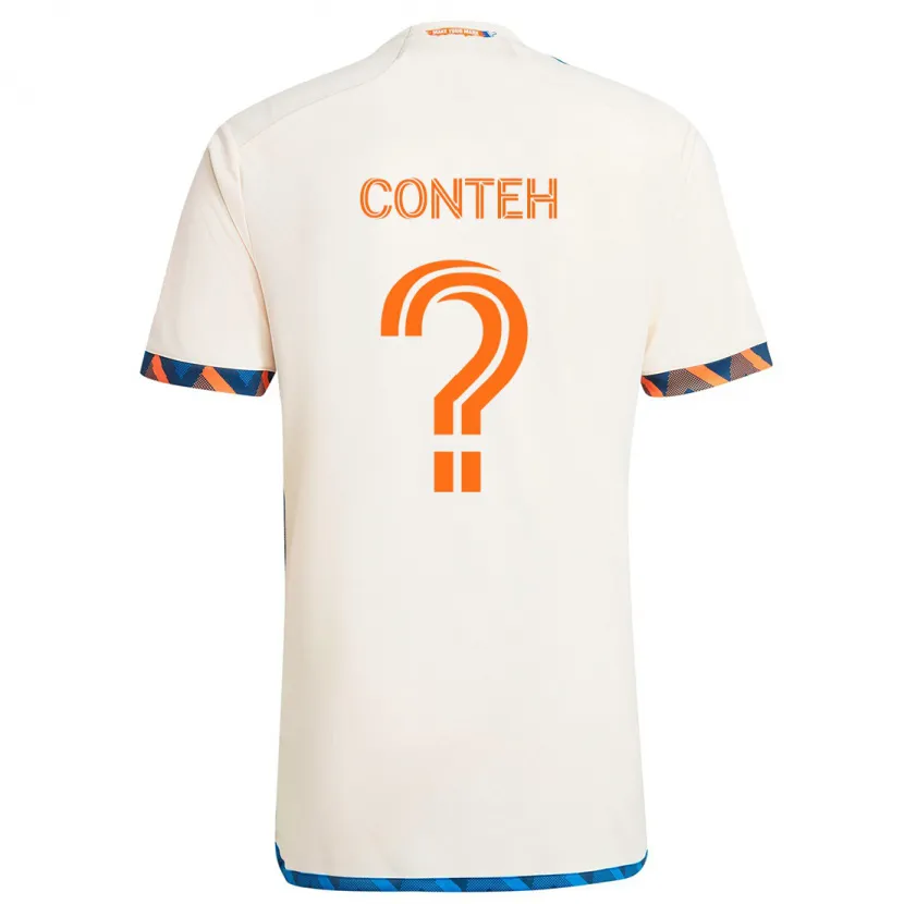 Danxen Kid Haroun Conteh #0 White Orange Away Jersey 2024/25 T-Shirt