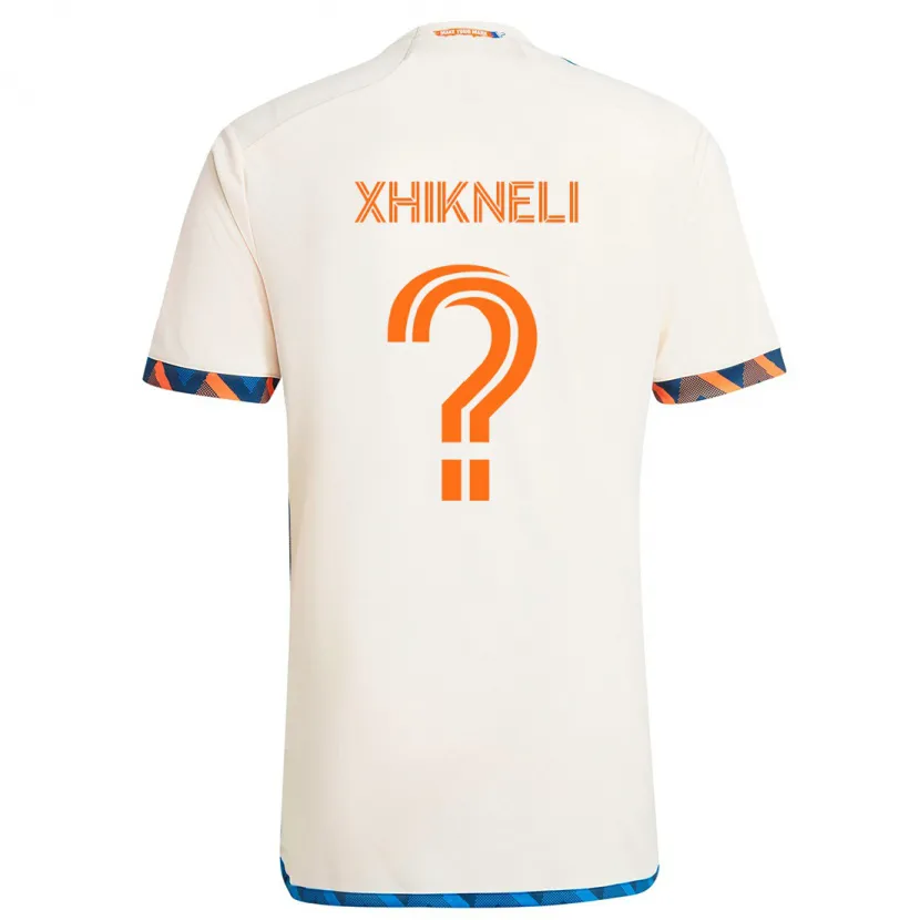 Danxen Kid Diego Xhikneli #0 White Orange Away Jersey 2024/25 T-Shirt