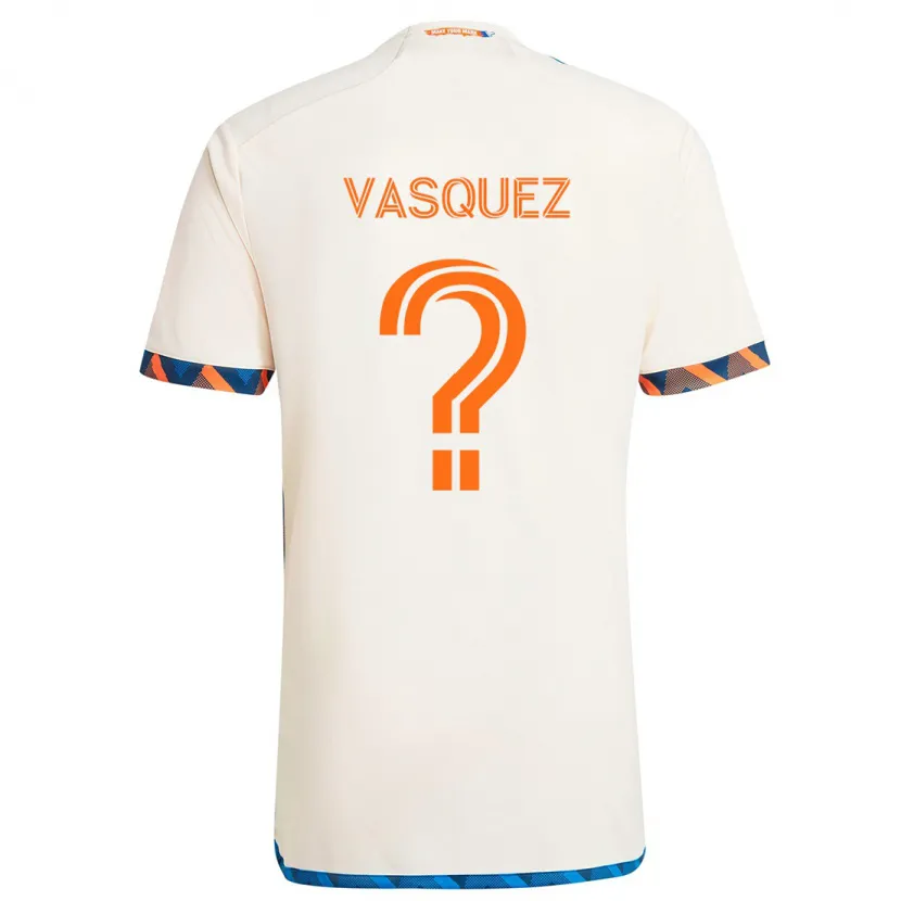 Danxen Kid Bryan Vásquez #0 White Orange Away Jersey 2024/25 T-Shirt