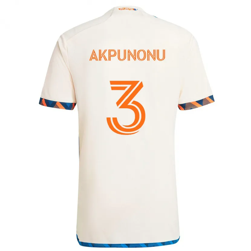 Danxen Kid Joey Akpunonu #3 White Orange Away Jersey 2024/25 T-Shirt