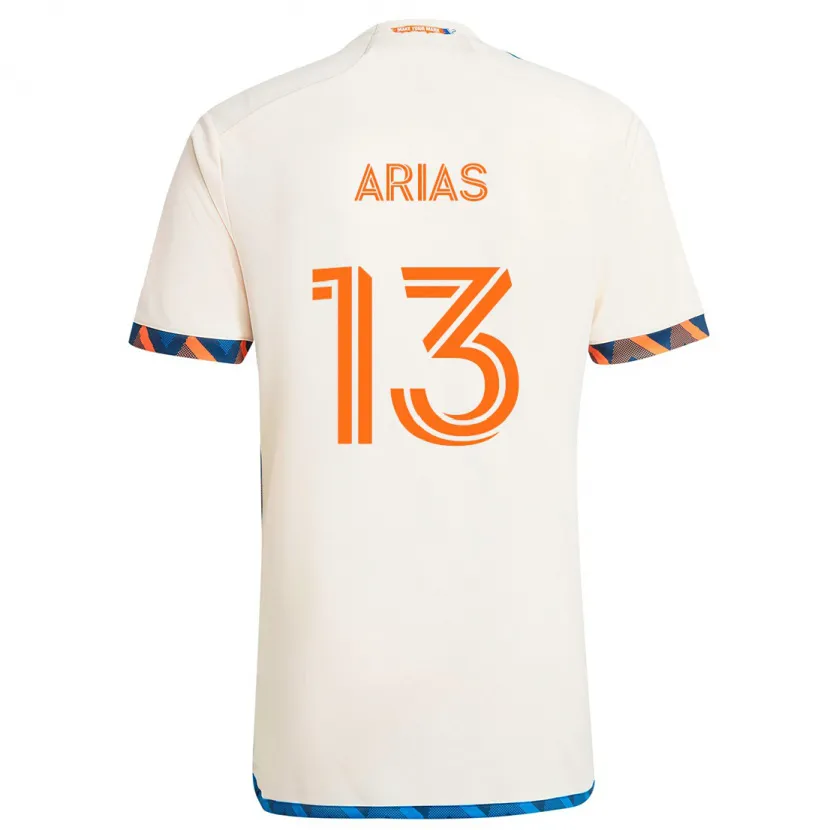 Danxen Kid Santiago Arias #13 White Orange Away Jersey 2024/25 T-Shirt