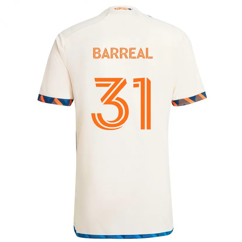 Danxen Kid Álvaro Barreal #31 White Orange Away Jersey 2024/25 T-Shirt