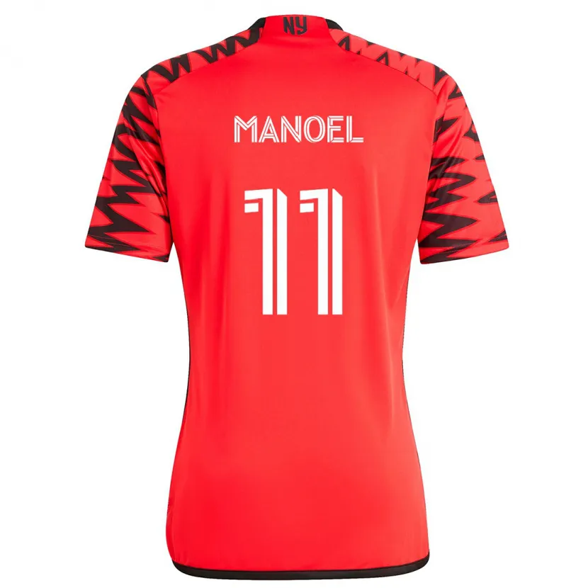 Danxen Kid Elias Manoel #11 Red Black White Away Jersey 2024/25 T-Shirt