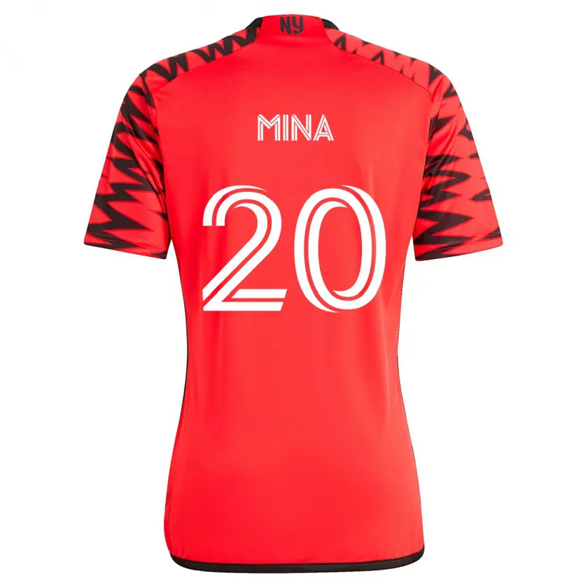 Danxen Kid Juan Mina #20 Red Black White Away Jersey 2024/25 T-Shirt