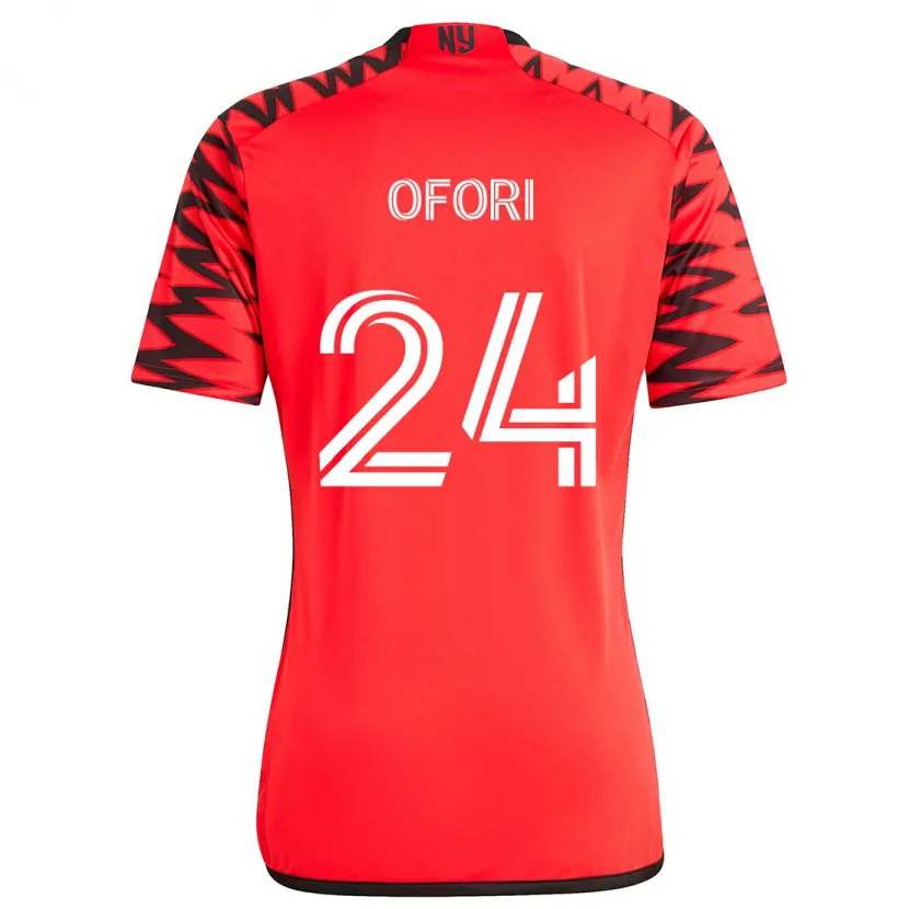 Danxen Kid Curtis Ofori #24 Red Black White Away Jersey 2024/25 T-Shirt