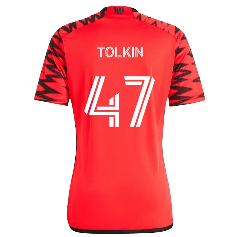 Danxen Kid John Tolkin #47 Red Black White Away Jersey 2024/25 T-Shirt