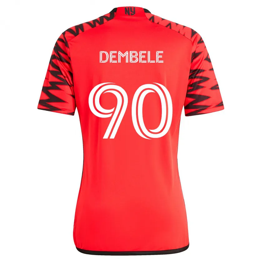 Danxen Kid Malick Dembele #90 Red Black White Away Jersey 2024/25 T-Shirt