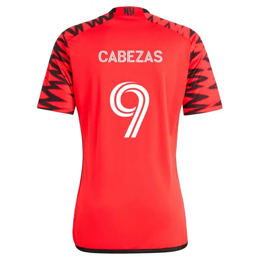 Danxen Kid Jorge Cabezas #9 Red Black White Away Jersey 2024/25 T-Shirt