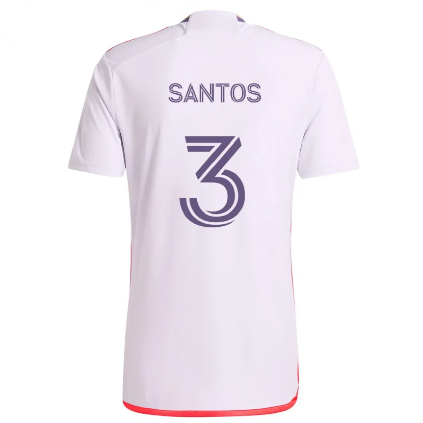 Danxen Kid Rafael Santos #3 White Red Purple Away Jersey 2024/25 T-Shirt