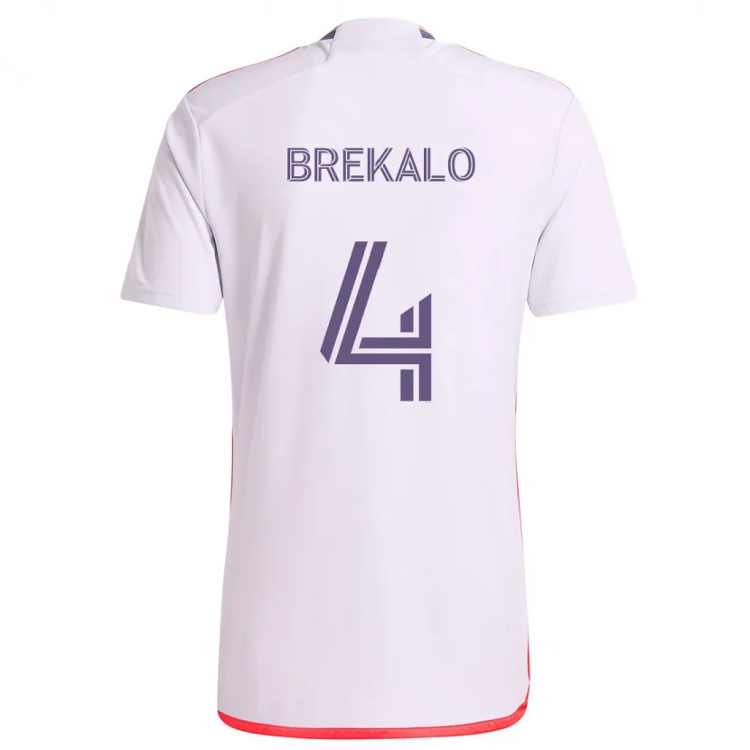 Danxen Kid David Brekalo #4 White Red Purple Away Jersey 2024/25 T-Shirt