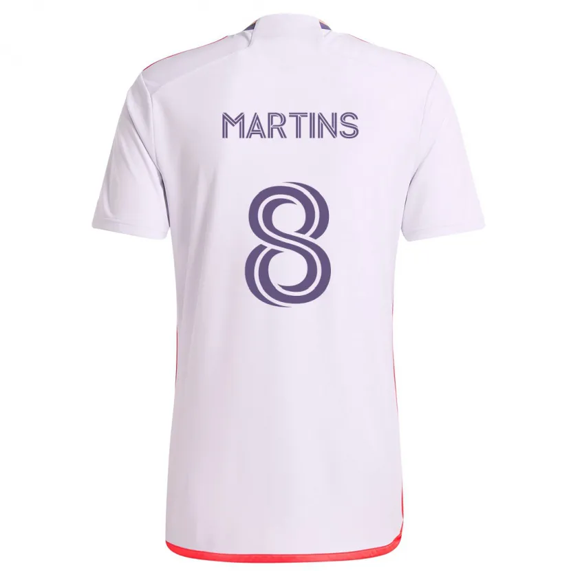 Danxen Kid Felipe Martins #8 White Red Purple Away Jersey 2024/25 T-Shirt