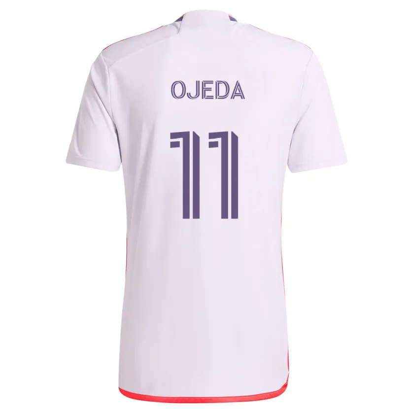 Danxen Kid Martín Ojeda #11 White Red Purple Away Jersey 2024/25 T-Shirt