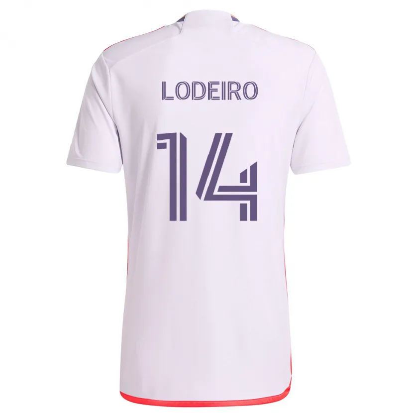 Danxen Kid Nicolás Lodeiro #14 White Red Purple Away Jersey 2024/25 T-Shirt