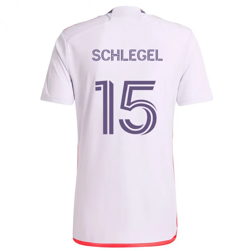 Danxen Kid Rodrigo Schlegel #15 White Red Purple Away Jersey 2024/25 T-Shirt