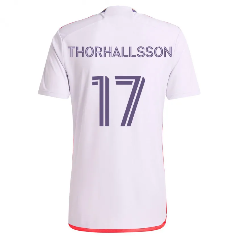 Danxen Kid Dagur Dan Thórhallsson #17 White Red Purple Away Jersey 2024/25 T-Shirt