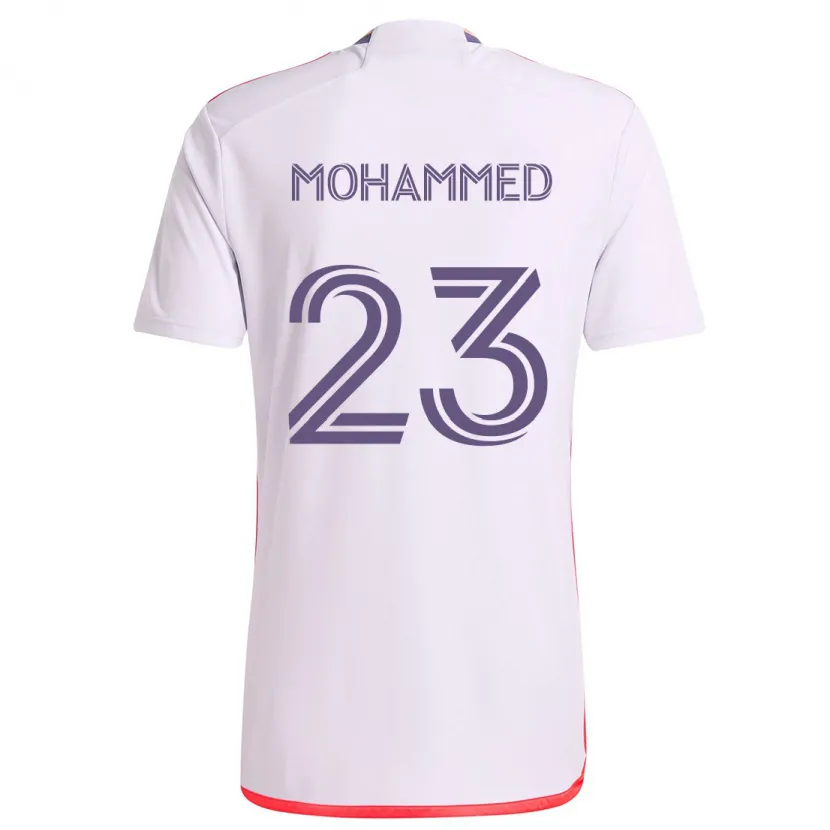 Danxen Kid Shak Mohammed #23 White Red Purple Away Jersey 2024/25 T-Shirt