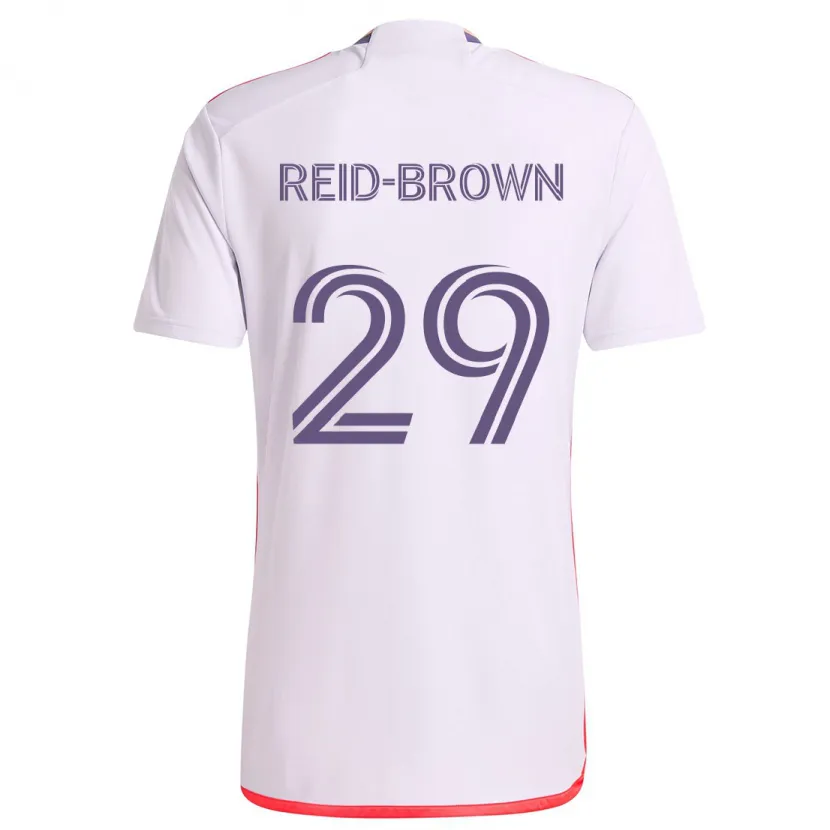 Danxen Kid Tahir Reid-Brown #29 White Red Purple Away Jersey 2024/25 T-Shirt