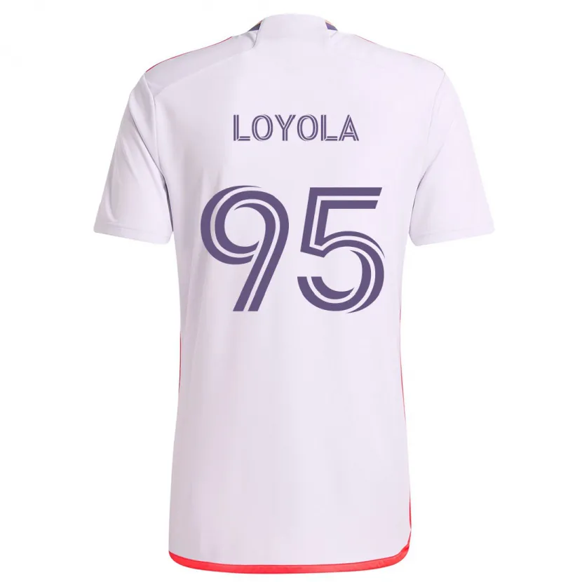 Danxen Kid Favian Loyola #95 White Red Purple Away Jersey 2024/25 T-Shirt