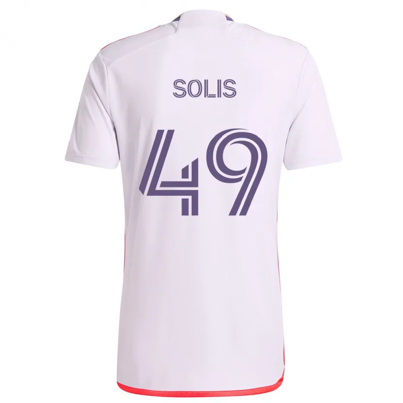 Danxen Kid Jhon Solís #49 White Red Purple Away Jersey 2024/25 T-Shirt