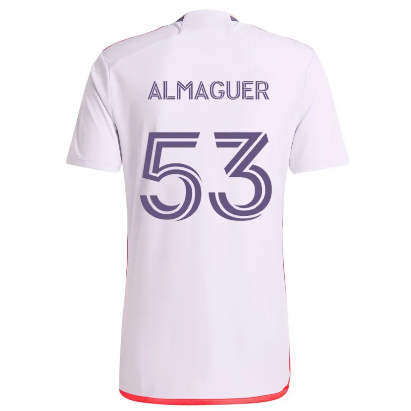 Danxen Kid Jorge Almaguer #53 White Red Purple Away Jersey 2024/25 T-Shirt