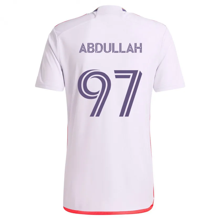 Danxen Kid Majed Abdullah #97 White Red Purple Away Jersey 2024/25 T-Shirt