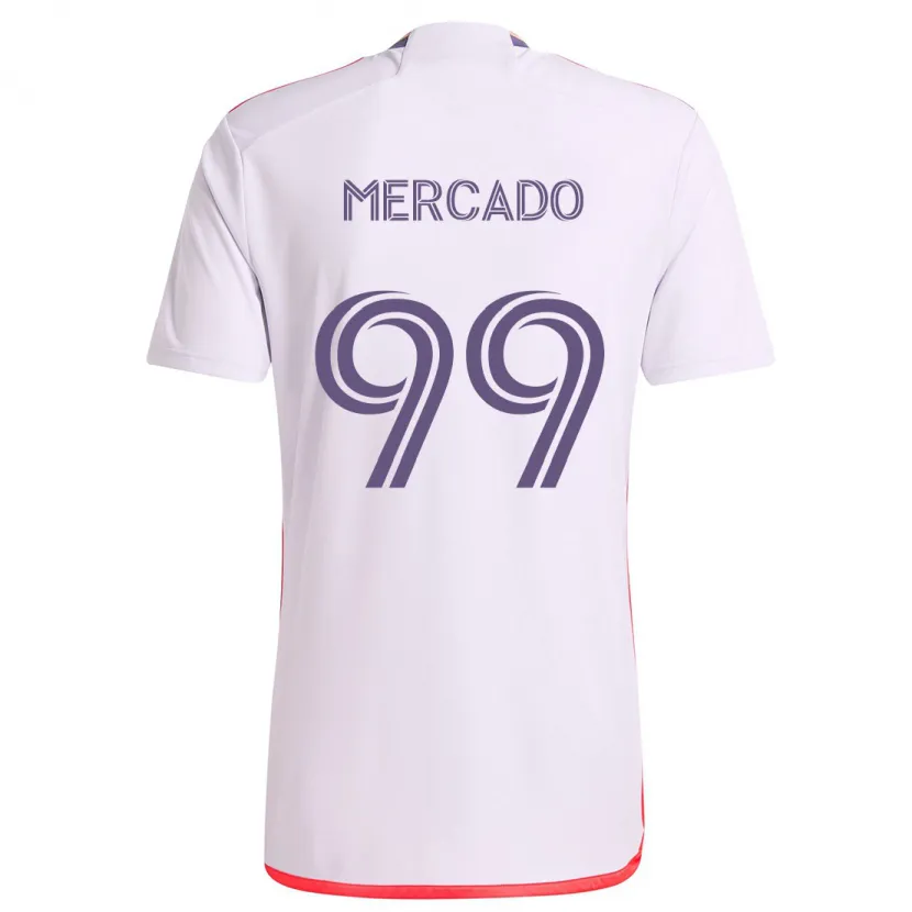 Danxen Kid Carlos Mercado #99 White Red Purple Away Jersey 2024/25 T-Shirt