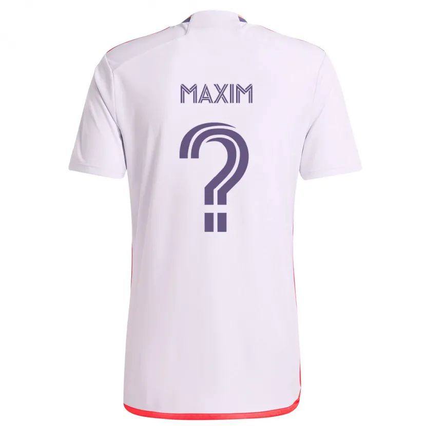 Danxen Kid Luca Maxim #0 White Red Purple Away Jersey 2024/25 T-Shirt