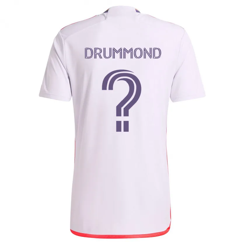 Danxen Kid Owen Drummond #0 White Red Purple Away Jersey 2024/25 T-Shirt