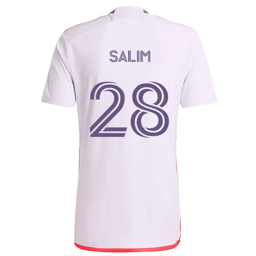 Danxen Kid Abdi Salim #28 White Red Purple Away Jersey 2024/25 T-Shirt