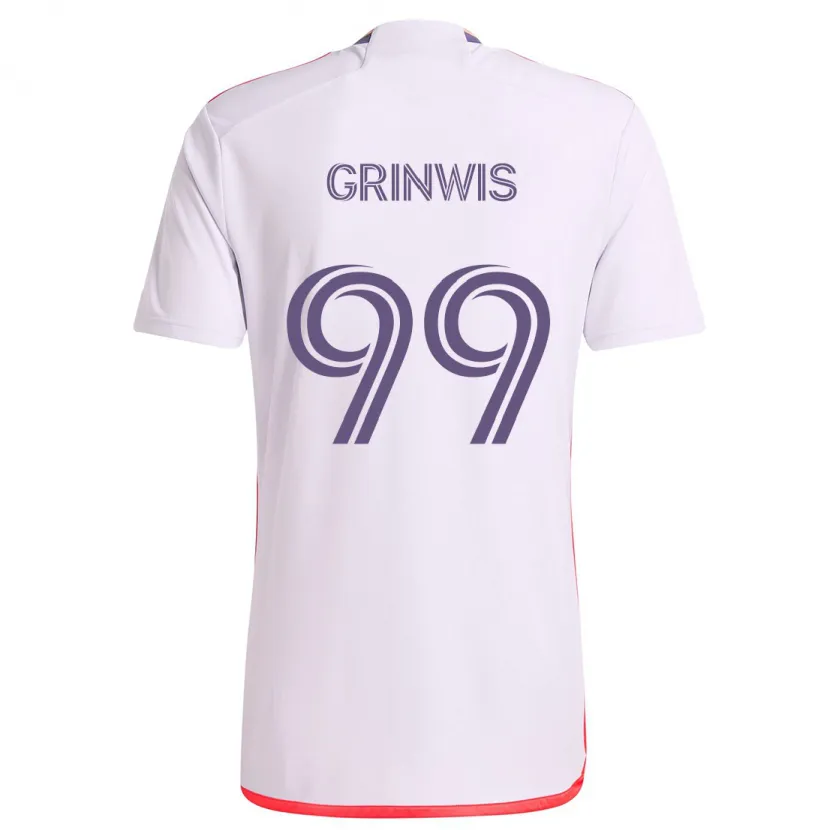 Danxen Kid Adam Grinwis #99 White Red Purple Away Jersey 2024/25 T-Shirt