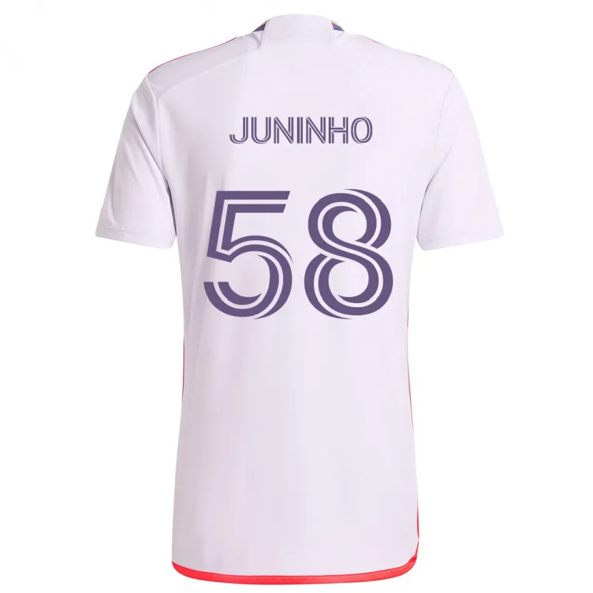 Danxen Kid Juninho #58 White Red Purple Away Jersey 2024/25 T-Shirt