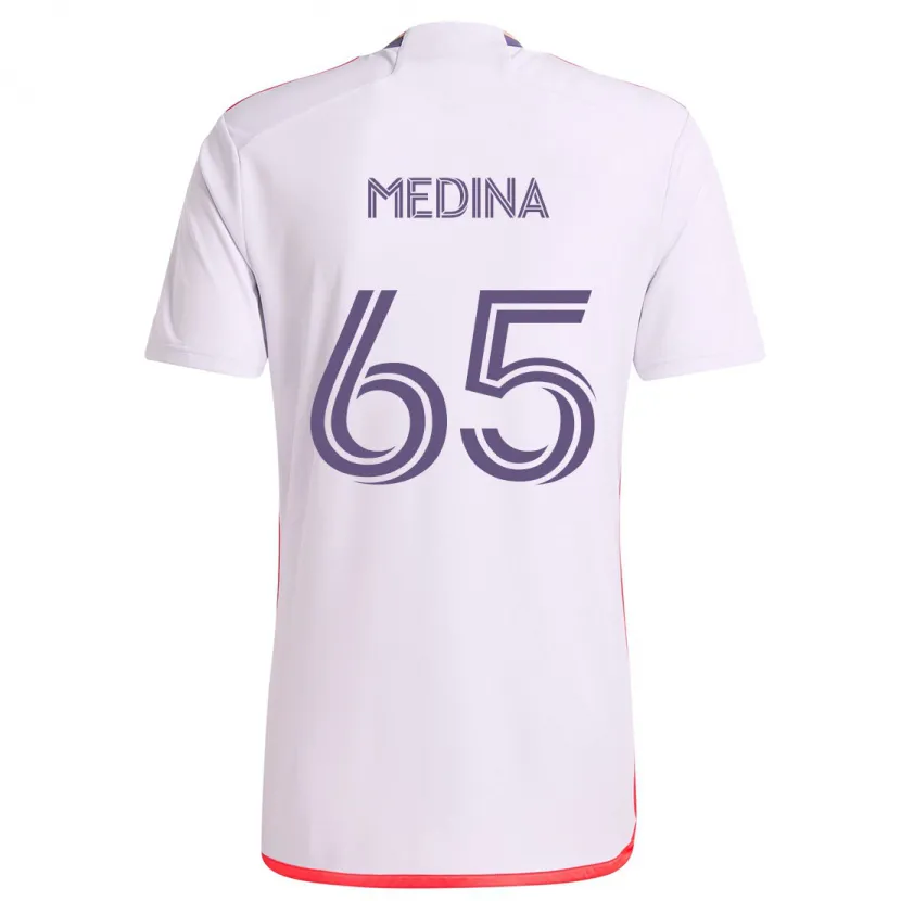 Danxen Kid Cristian Medina #65 White Red Purple Away Jersey 2024/25 T-Shirt