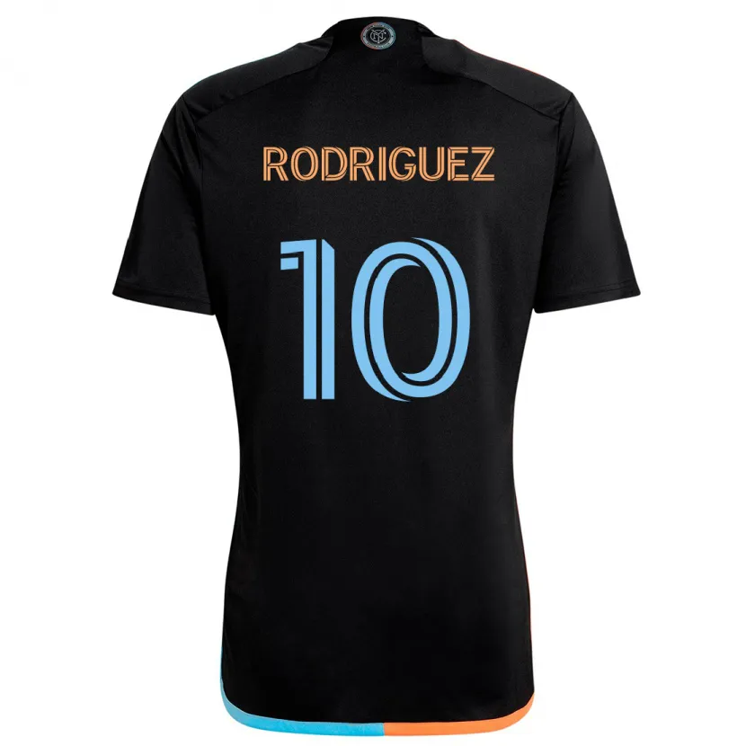 Danxen Kid Santiago Rodríguez #10 Black Orange Blue Away Jersey 2024/25 T-Shirt