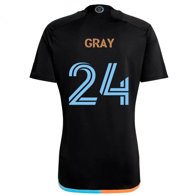 Danxen Kid Tayvon Gray #24 Black Orange Blue Away Jersey 2024/25 T-Shirt