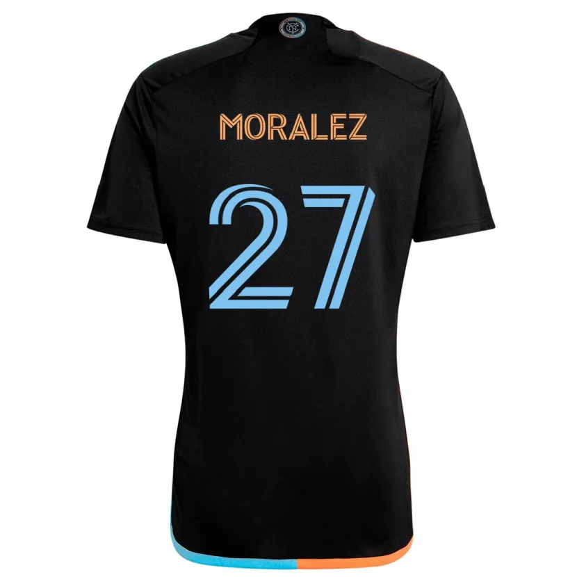 Danxen Kid Maxi Moralez #27 Black Orange Blue Away Jersey 2024/25 T-Shirt