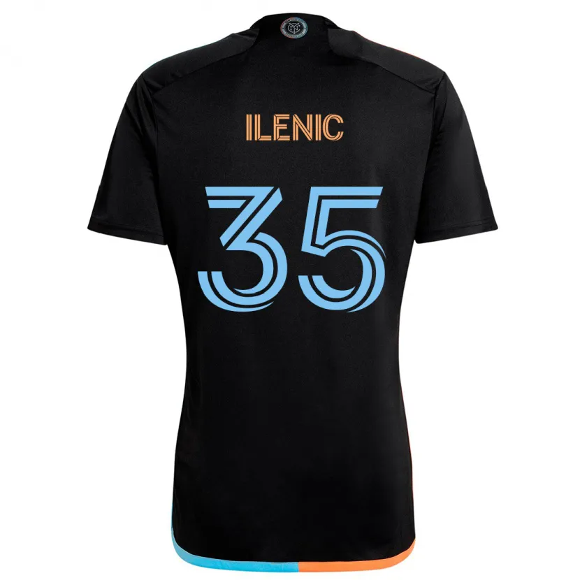 Danxen Kid Mitja Ilenic #35 Black Orange Blue Away Jersey 2024/25 T-Shirt